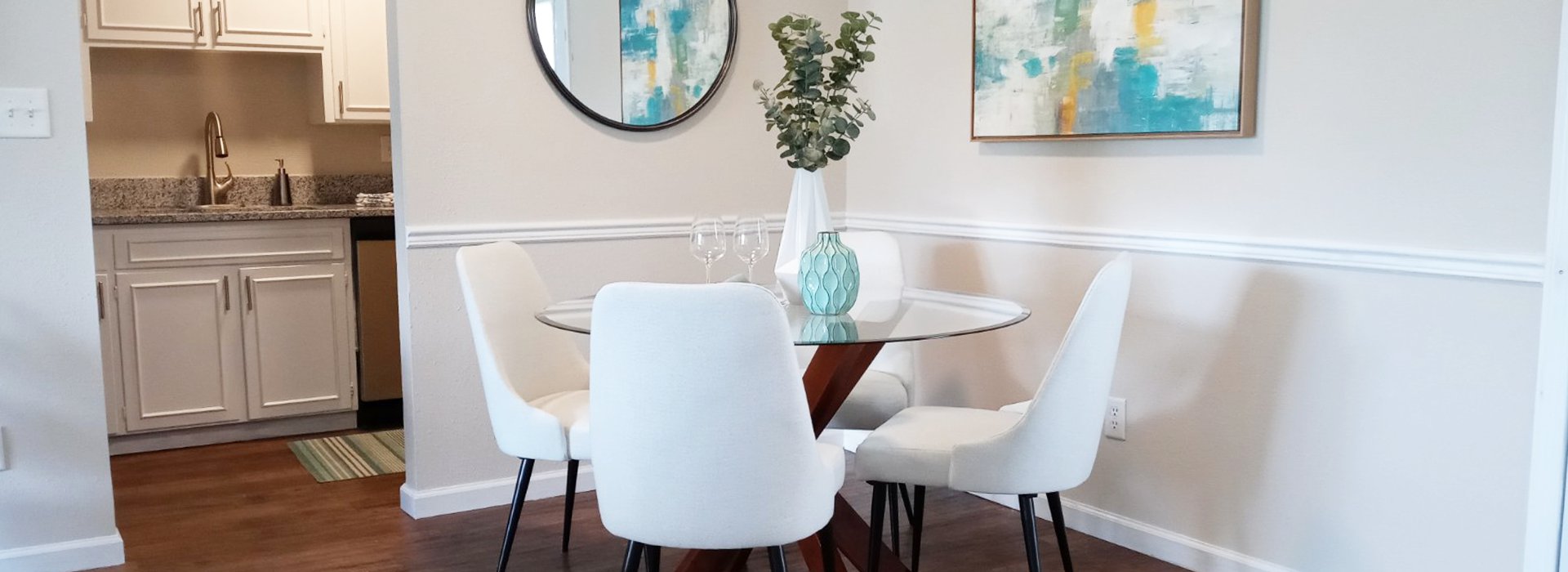 dining area with a view of the kitchen